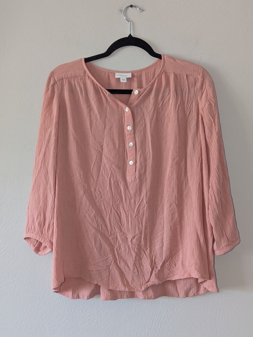 S PureJill by J. Jill Dusty Rose‎ Textured Rayon Top